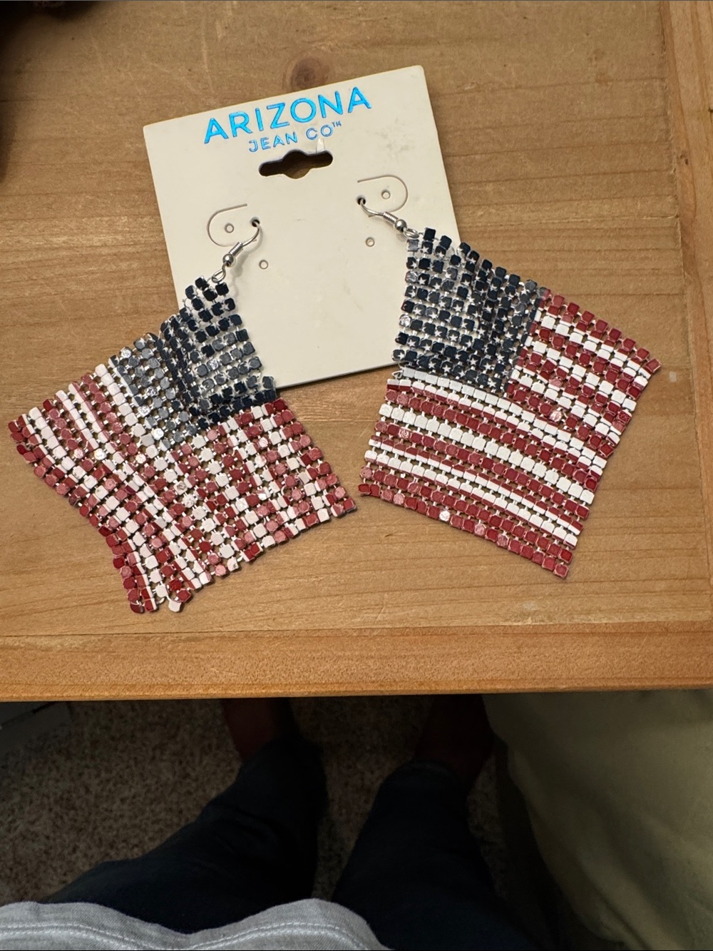 Arizona Jean Company American Flag Dangle Earrings - Red, White & Blue